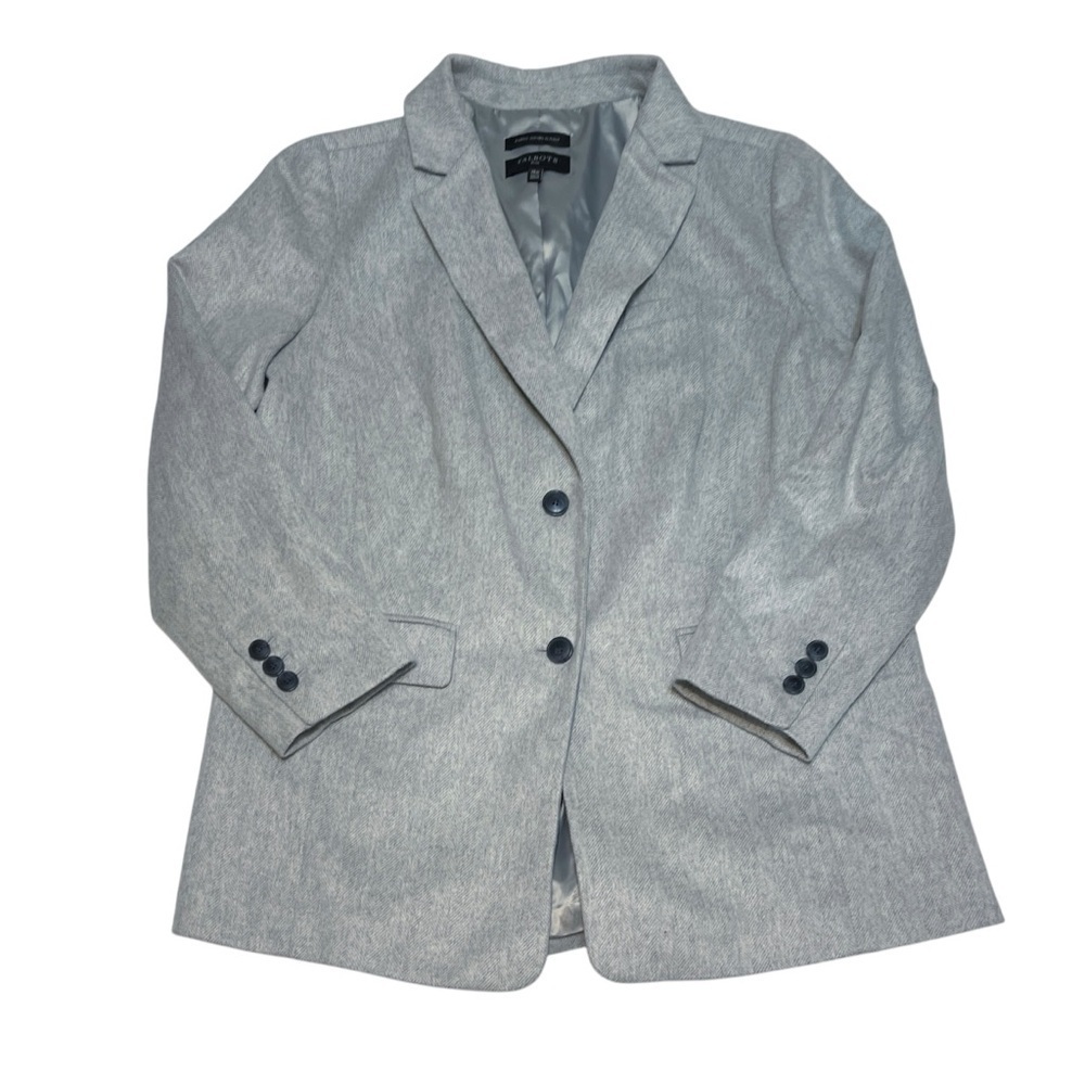 Talbots Plus Tailored‎ Gray Wool Blend Single Breast Professional Blazer